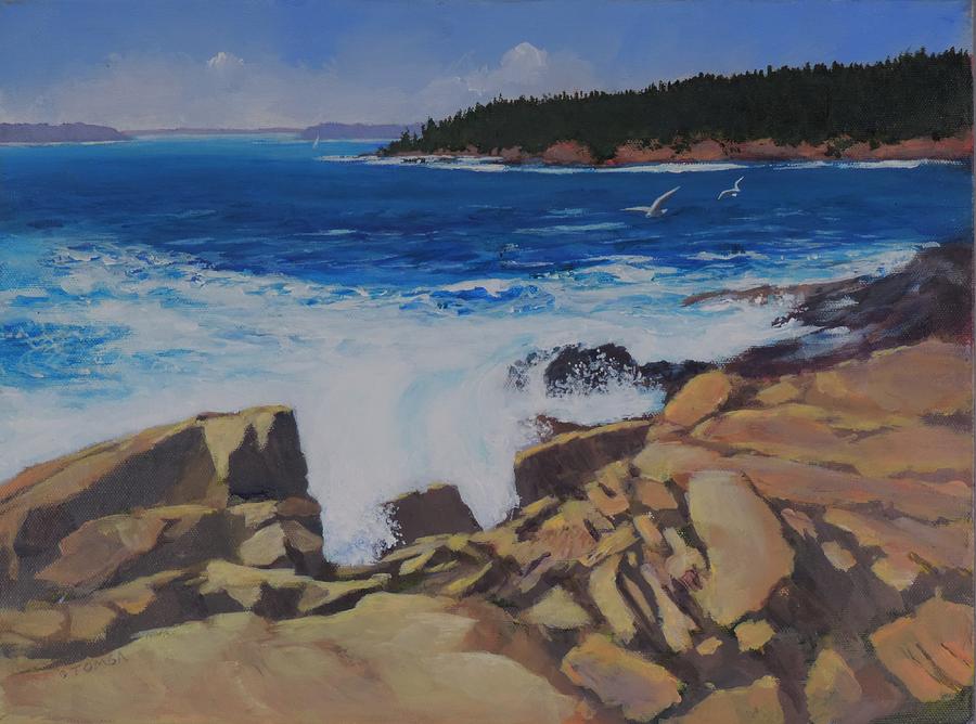 Acadia Surf Painting by Bill Tomsa