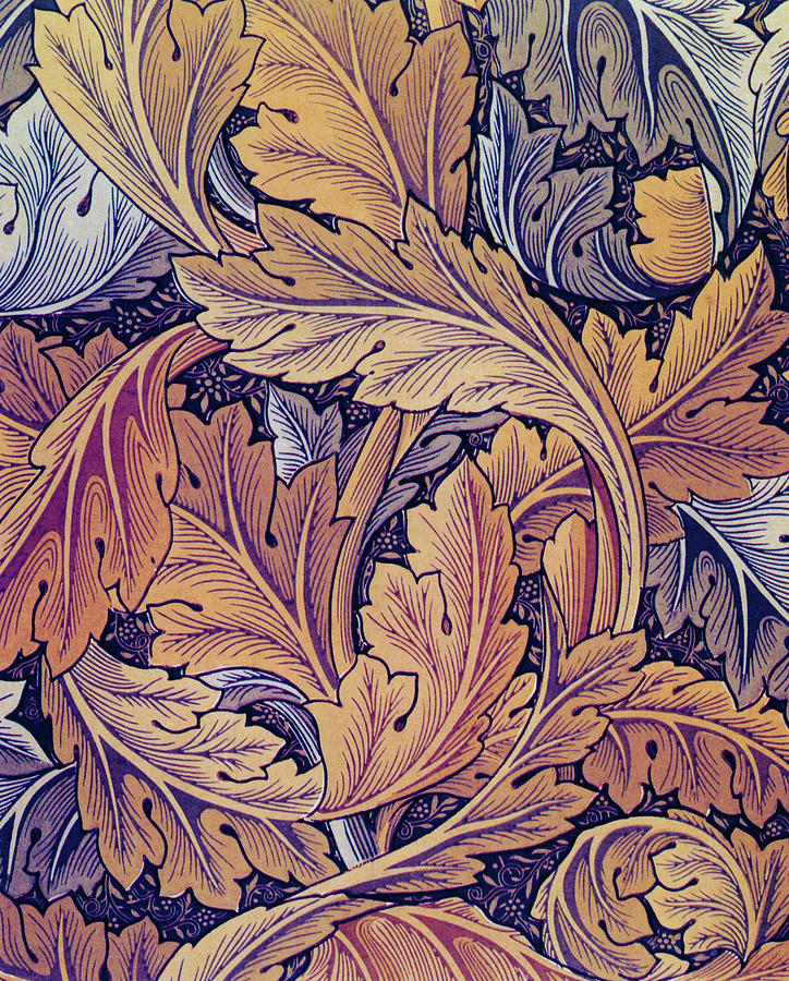 Acanthus - Digital Remastered Edition Painting by William Morris - Pixels