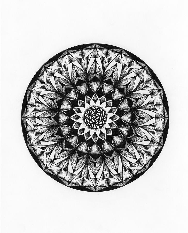 Black And White Digital Art - Acceptance Mandala by Nicky Kumar