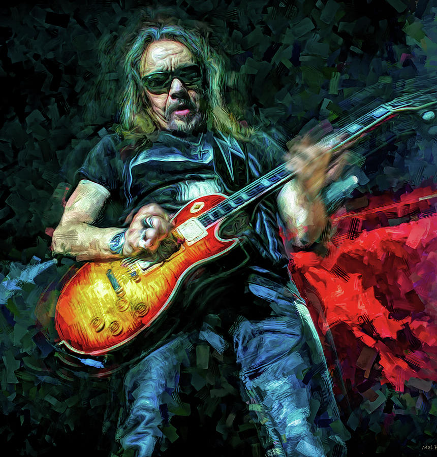 Ace Frehley Live Mixed Media by Mal Bray