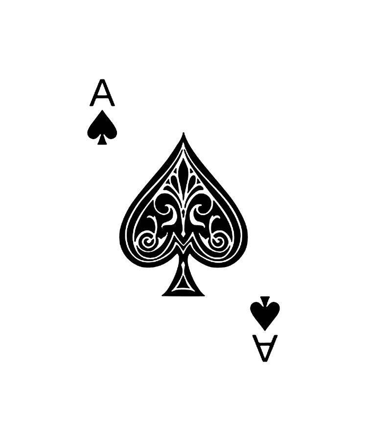 Edelstahl Anhänger Pik As Ace of Spades Poker Black Jack Skat Spieler 