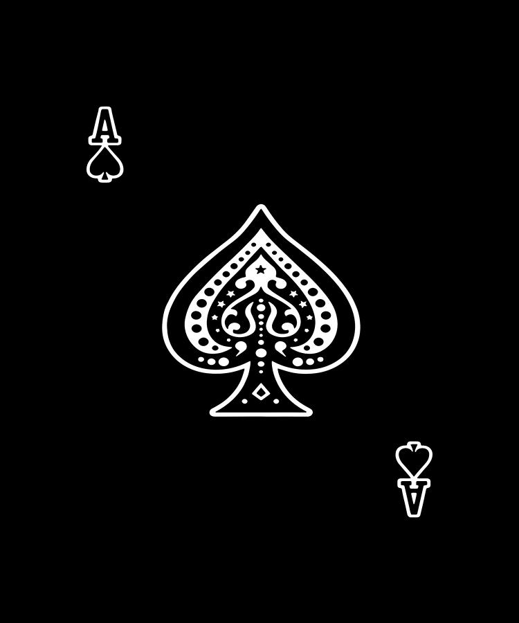 Ace Of Spades Playing Card A.o.s Aos Black Gambling Poker Digital Art ...