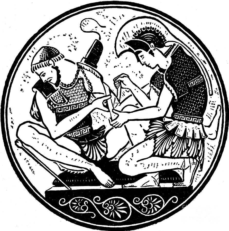 Achilles Bandaging The Wound Drawing by Print Collector