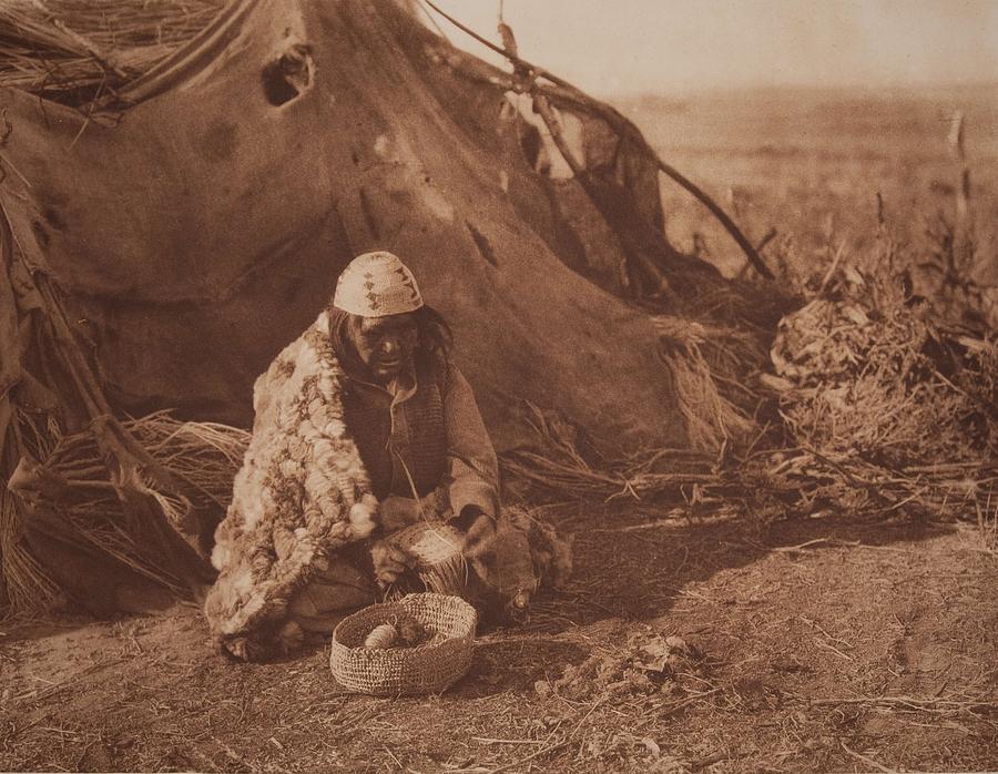 Achomawi Basket   maker by Edward Sheriff Curtis Painting by Celestial Images
