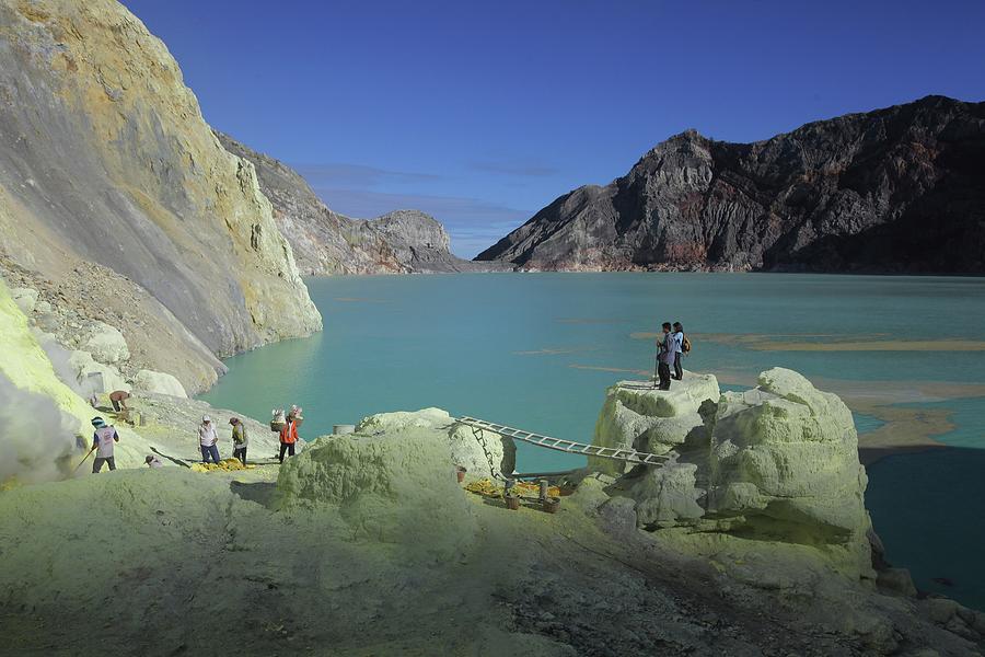 Acidic Lake In Kawah Ijen Volcano Crater Photograph by Timothy Allen