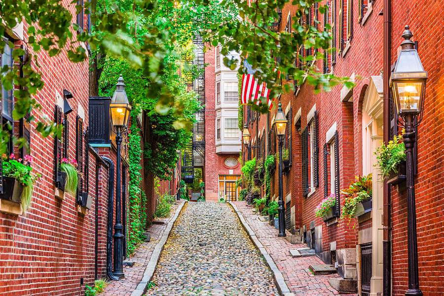 Boston Photograph - Acorn Street In Boston, Massachusetts by Sean Pavone