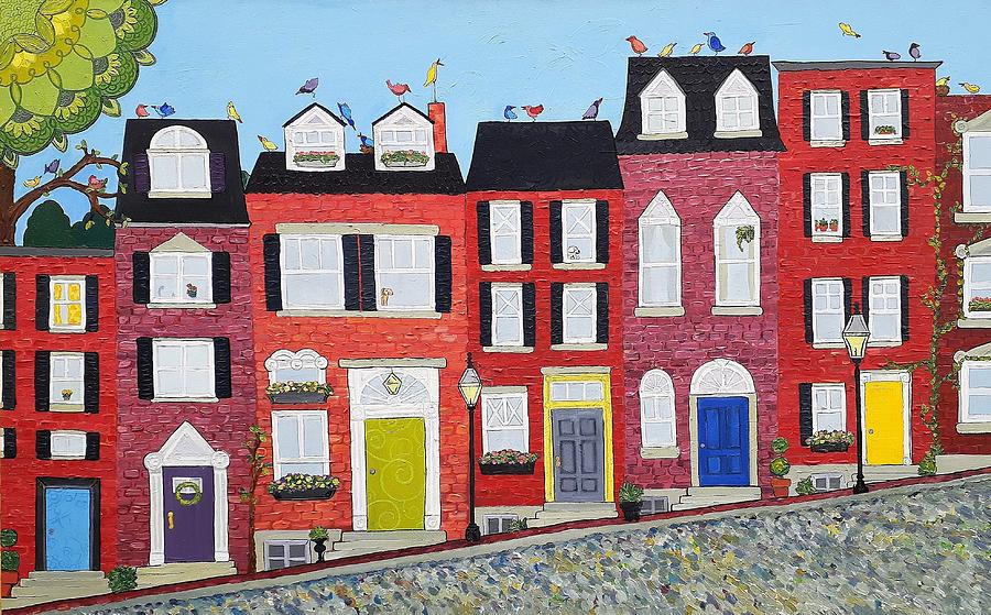 Acrylic Painting - Acorney Street by Caroline Sainis Acrylic Painting - Acorney Street by Caroline Sainis