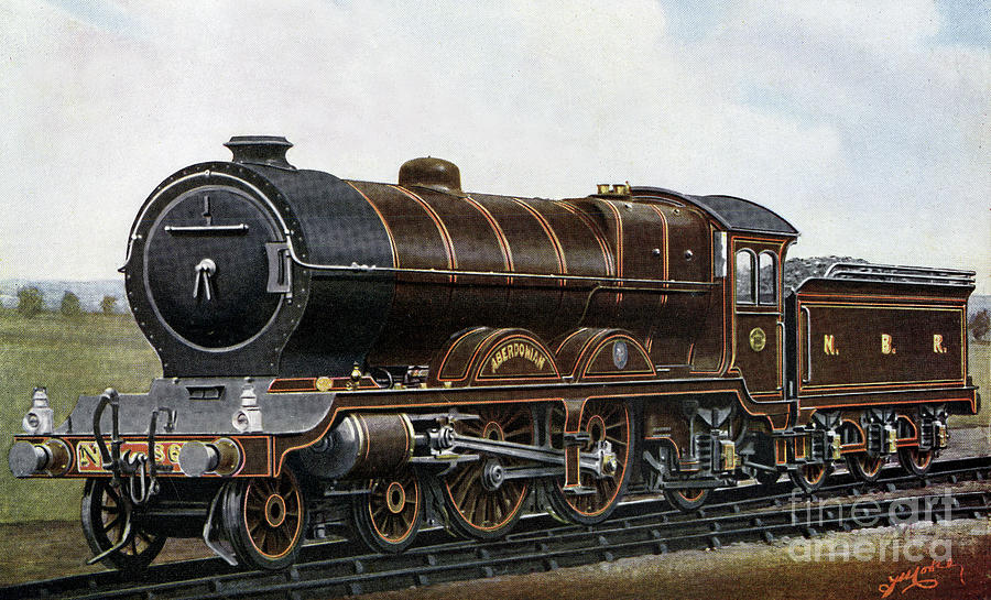 Across The Fourth Bridge, The Aberdonian Atlantic Type Engine For The North British Railway, 1910 Painting by Edwin Thomas Rudd