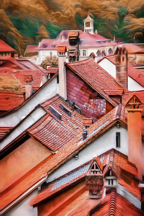 Across The Red Rooftops Of Bern Switzerland Photograph