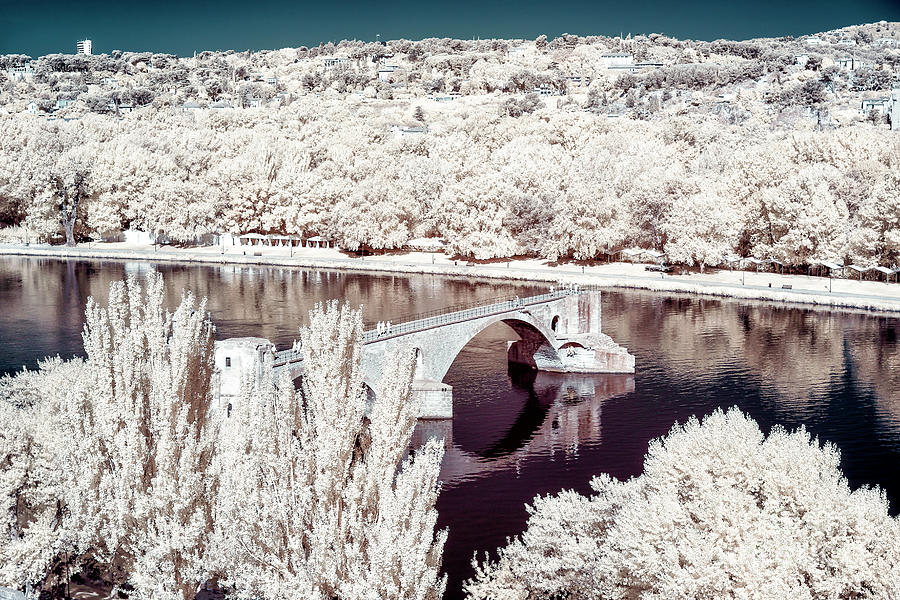 Across the Rhone River in Avignon Infrared Photograph by John Rizzuto