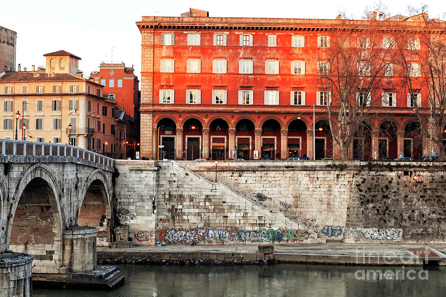 Across the River Tiber in Roma Photograph by John Rizzuto