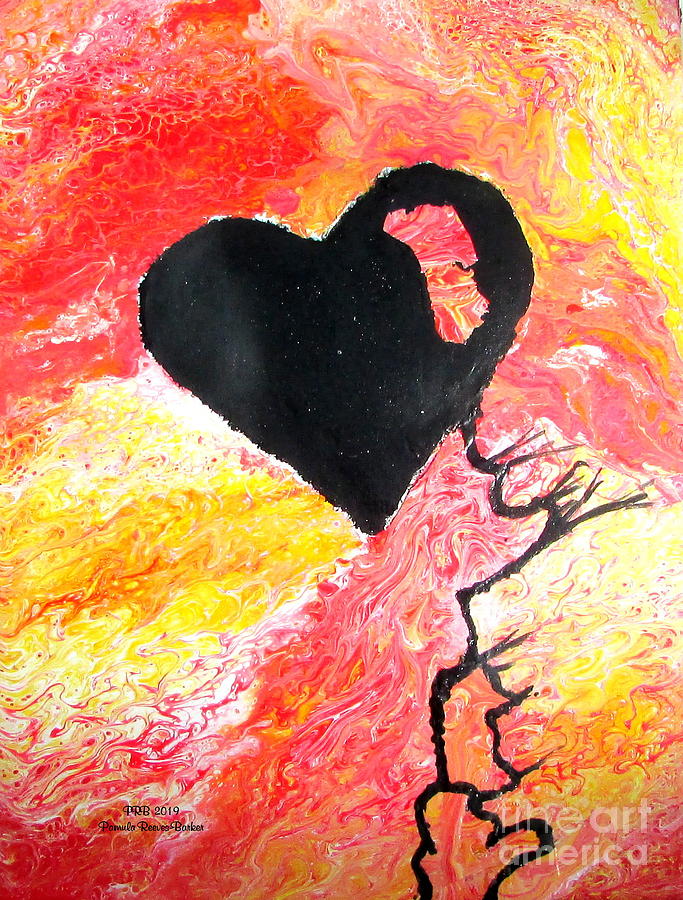 Acrylic Heart Flow Painting