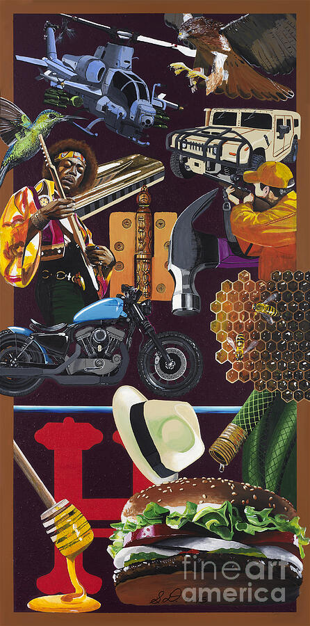 Helicopter Painting - Acrylic Painting Letter H by Scott Duffy Helicopter Painting - Acrylic Painting Letter H by Scott Duffy