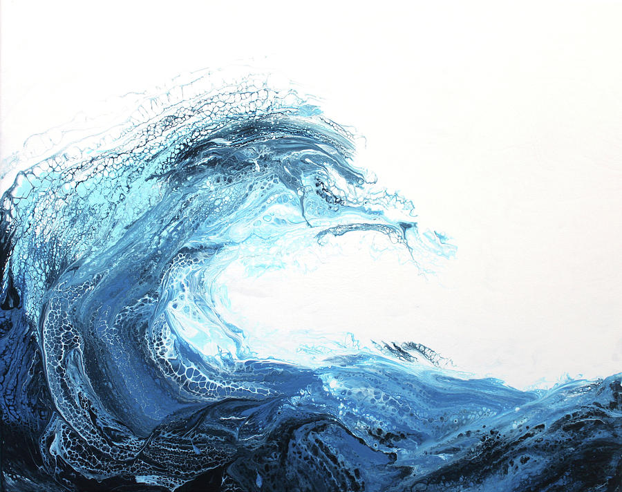 Acrylic Pour Wave #002 Painting by Cory Calantropio
