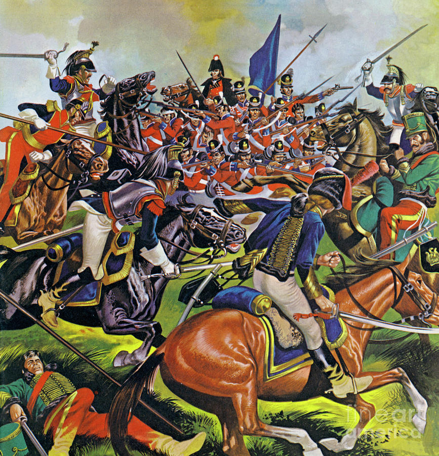 Action from The Battle Of Waterloo Painting by Ron Embleton