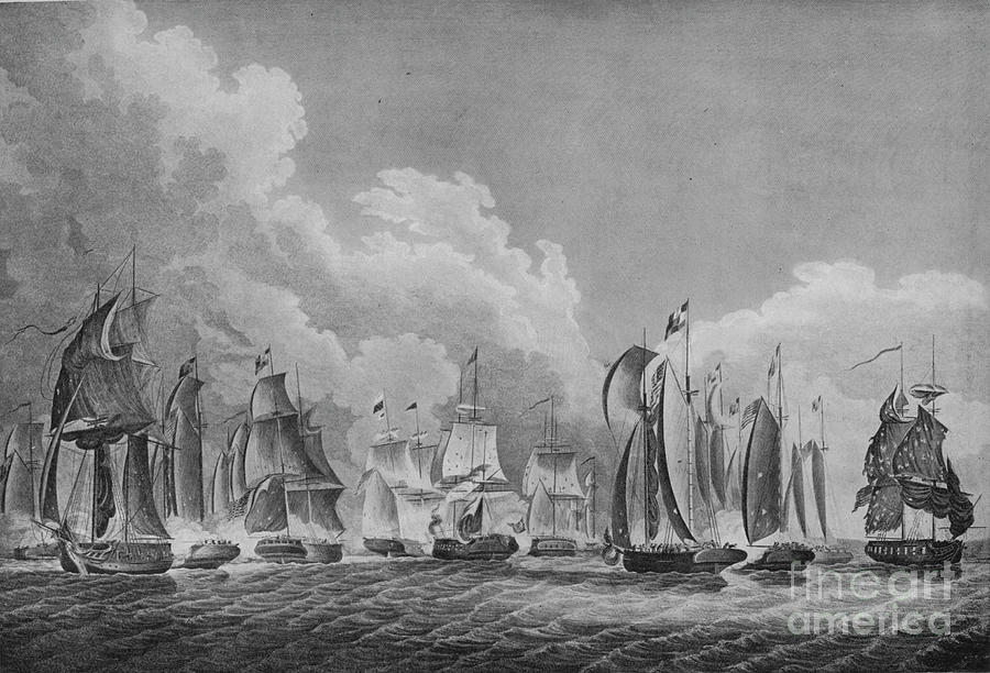 Action On Lake Erie Drawing by Print Collector