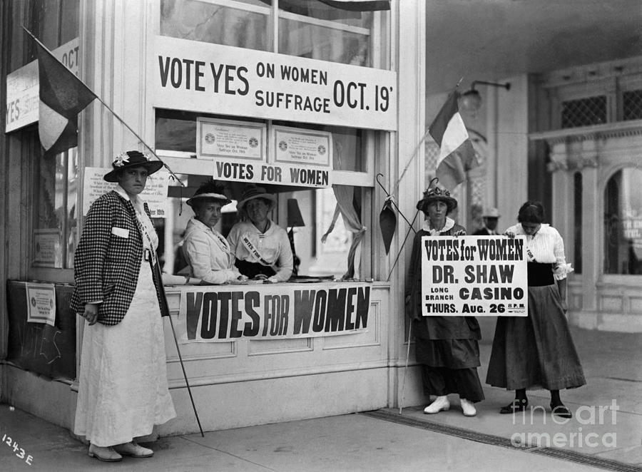 Activists At Womens Suffrage Booth Photograph by Bettmann