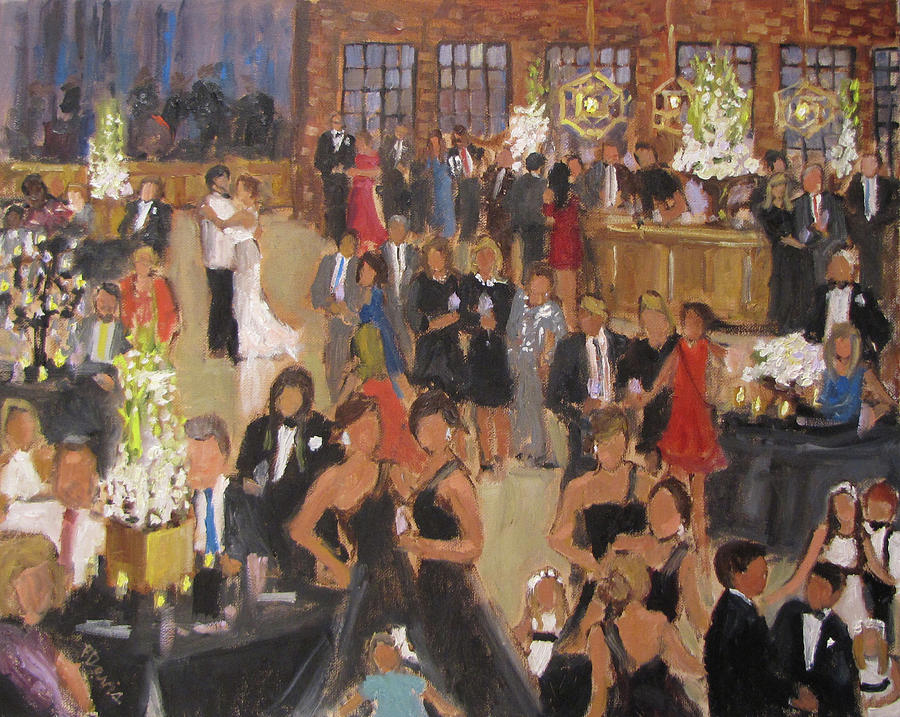 Acton Davis Wedding Reception Painting By Barbara Davis