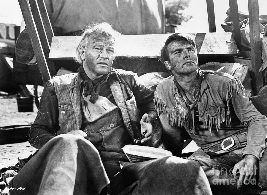 Actors John Wayne And Montgomery Clift Photograph by Bettmann