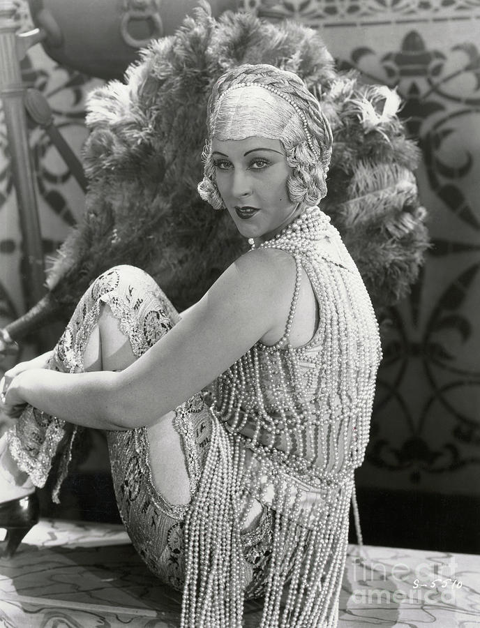 Actress Anita Garvin Wearing Beaded Photograph by Bettmann