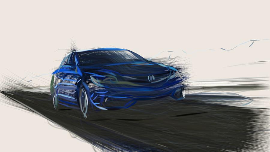 Acura ILX Draw Digital Art by CarsToon Concept