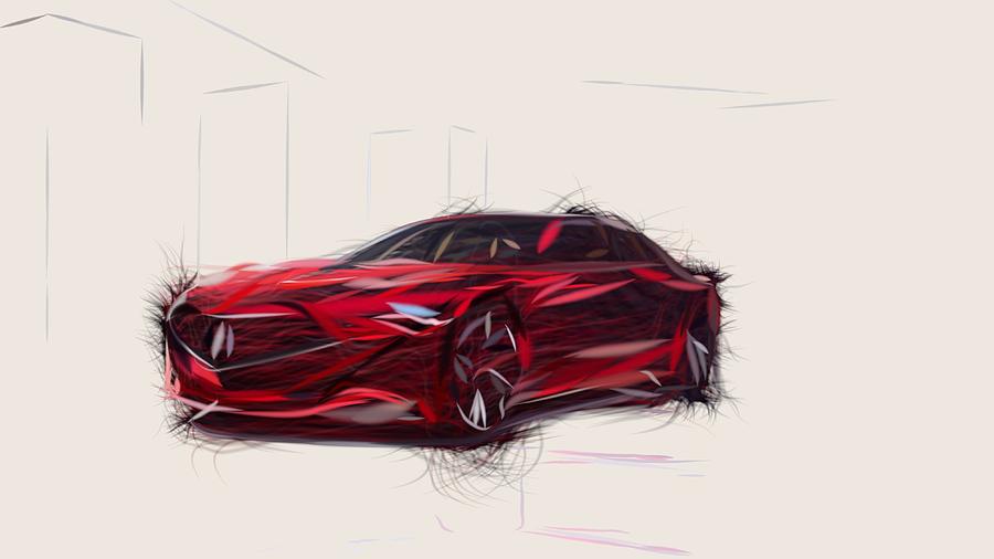 Acura Precision Draw Digital Art by CarsToon Concept