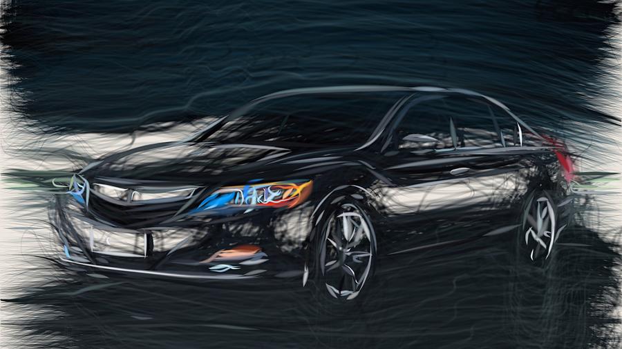 Acura RLX CN Spec Draw Digital Art by CarsToon Concept