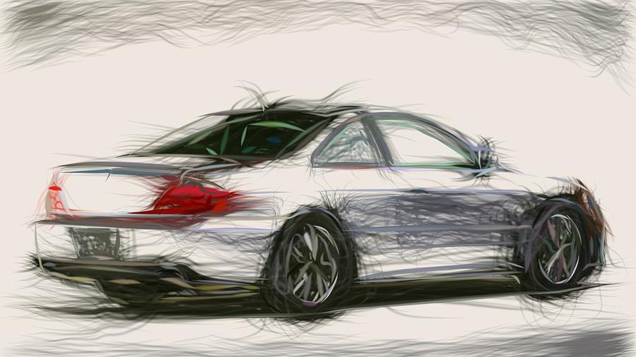 Acura RSX A Spec Draw Digital Art by CarsToon Concept