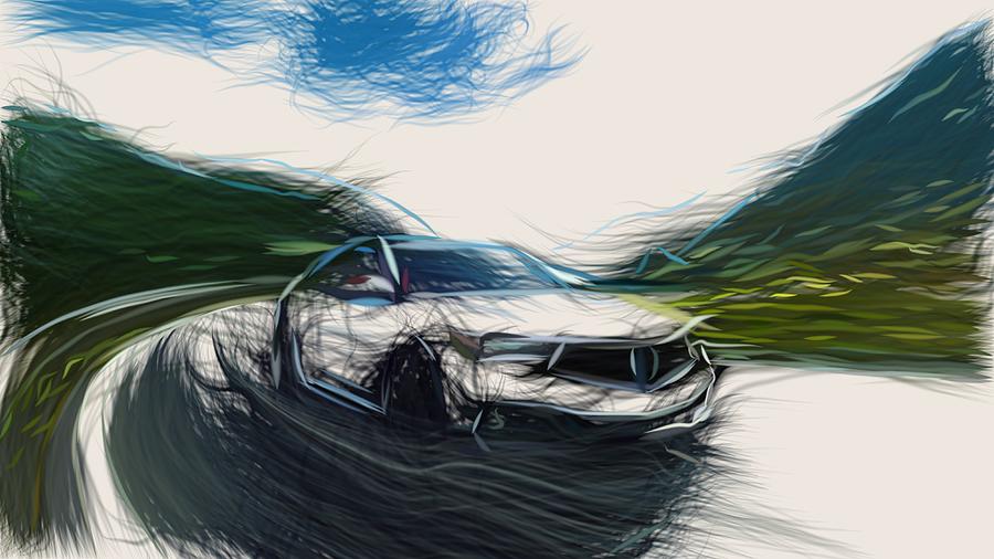 Acura TLX A Spec Drawing Digital Art by CarsToon Concept