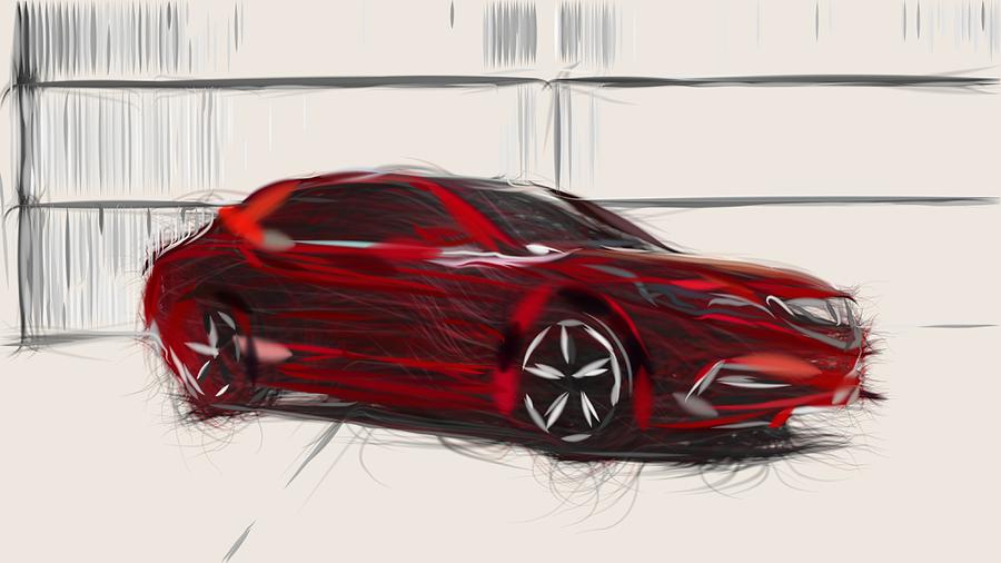 Acura TLX Prototype Drawing Digital Art by CarsToon Concept
