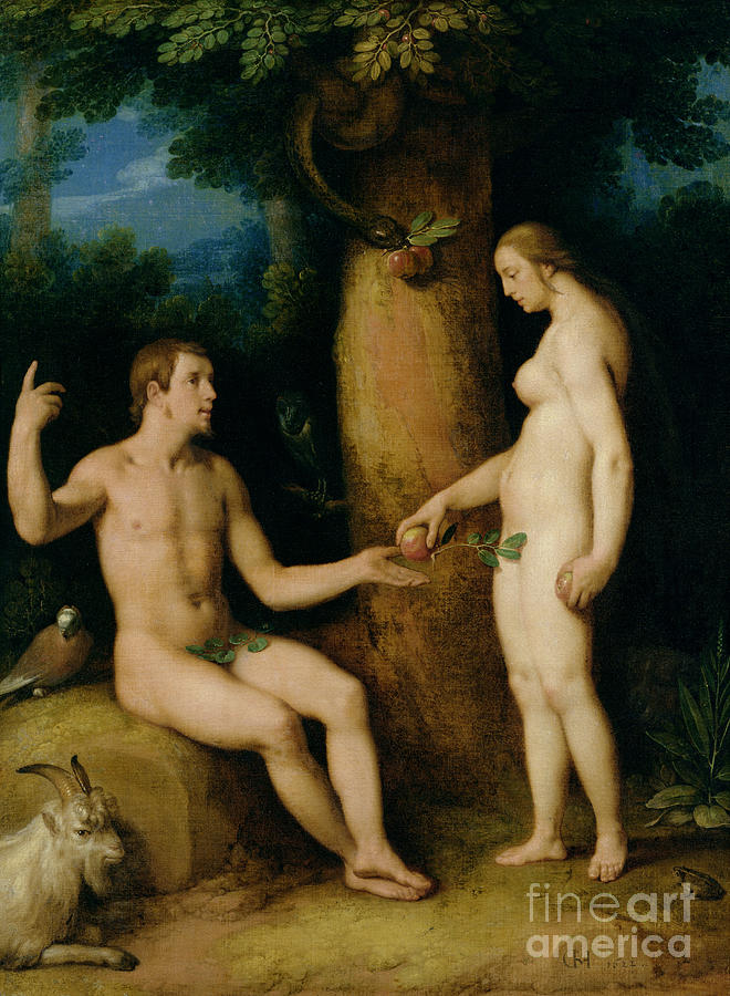 Adam And Eve, 1622 Painting by Cornelis Cornelisz. Van Haarlem