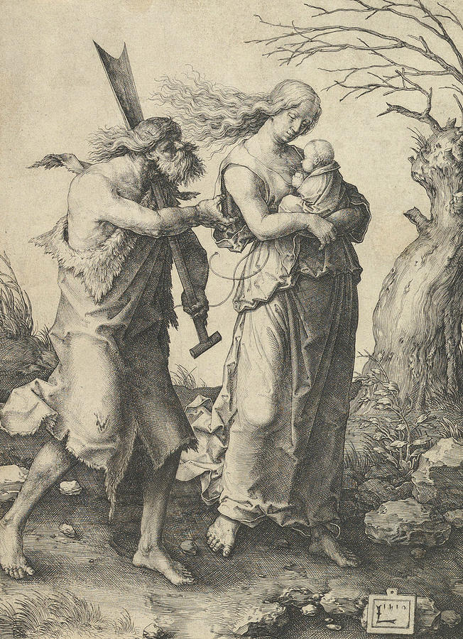 Adam and Eve after the Expulsion Relief by Lucas van Leyden