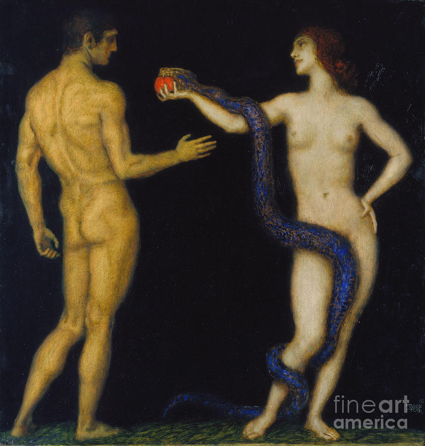 Adam And Eve By Franz Von Stuck Painting by Franz Von Stuck
