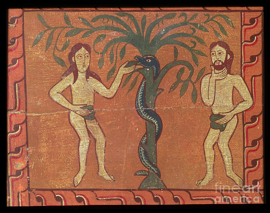 Romanesque Painting - Adam And Eve, From The Sagars Alterpiece by Spanish School