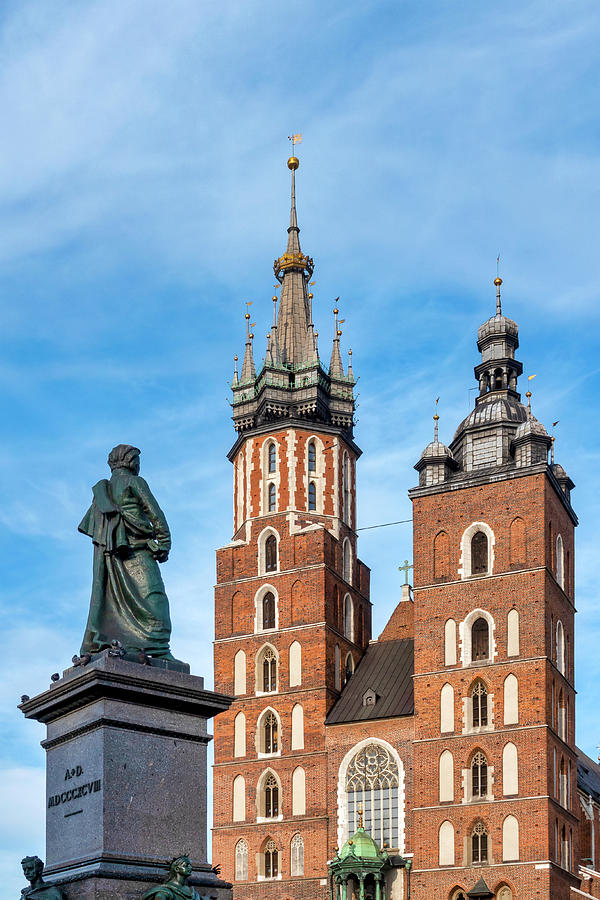 Adam Mickiewicz Monument and Saint Mary Basilica by Fabrizio Troiani Adam Mickiewicz Monument and Saint Mary Basilica by Fabrizio Troiani
