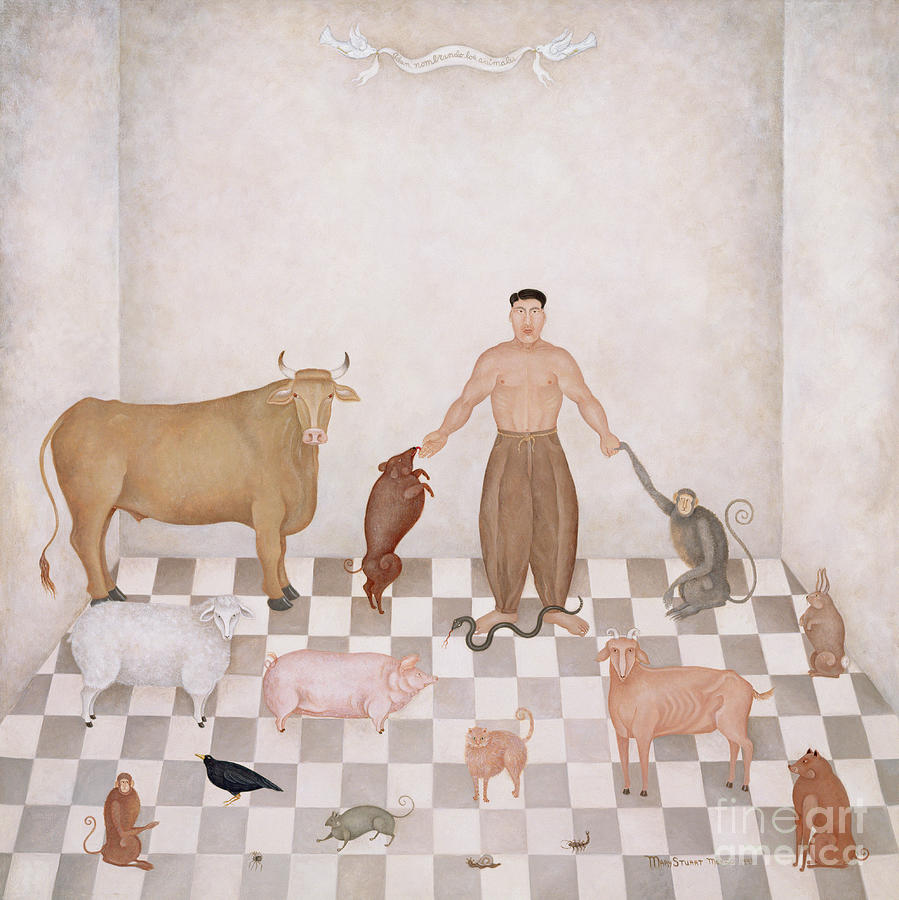 Adam Naming The Animals, 1993 Painting by Mary Stuart - Pixels