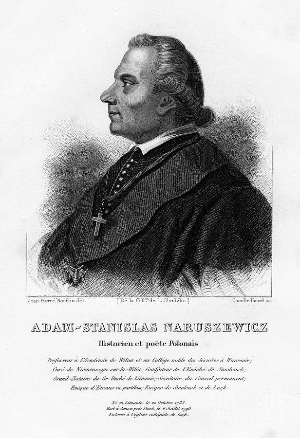 Adam Naruszewicz, Polish Nobleman, 19th Drawing by Print Collector