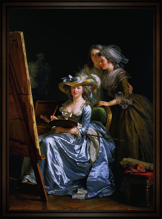 Adelaide Labille Guiard Self Portrait with Two Pupils Painting by Rolando Burbon