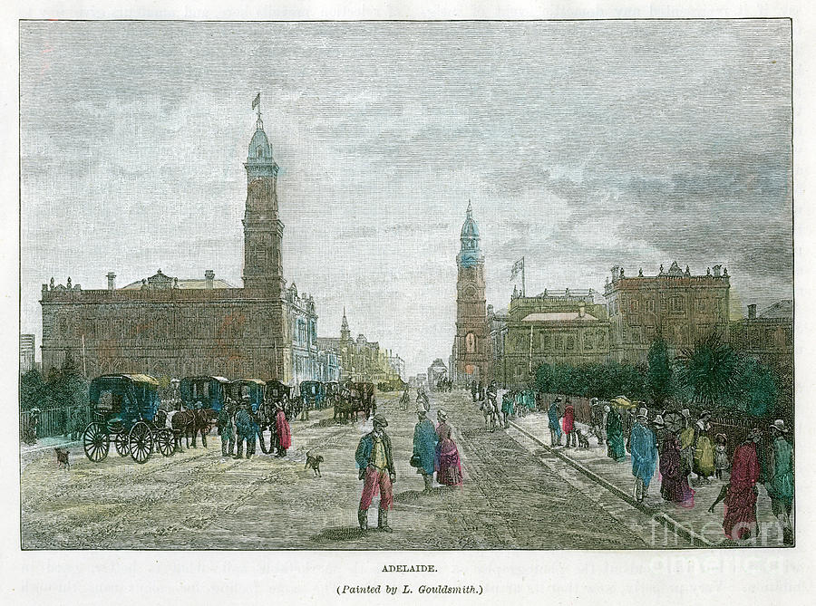 Adelaide, South Australia, Australia Drawing by Print Collector
