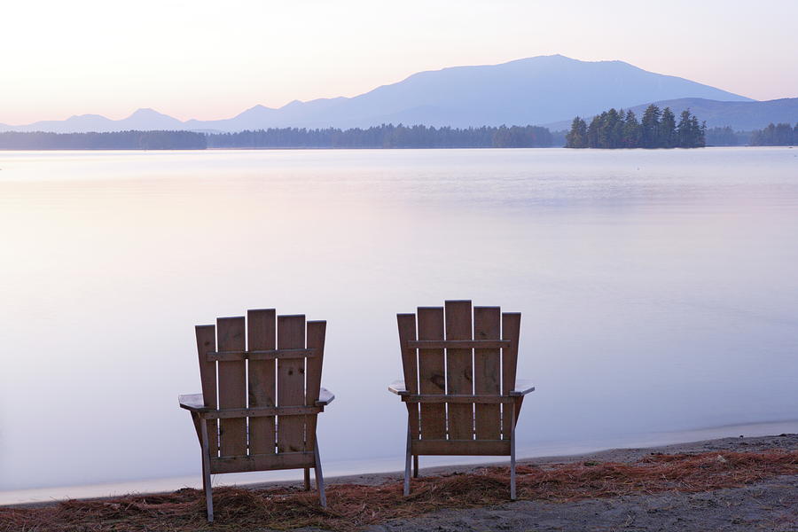 Adirondack Chairs On Millinocket Lake Photograph by Franz Marc Frei