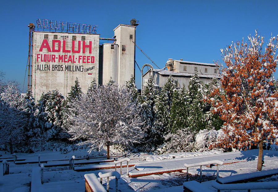 Adluh Flour in the Snow 12 Photograph by Joseph C Hinson