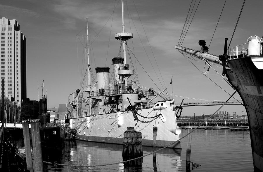 Admiral Deweys Flagship, Monochrome  Photograph by Gordon Beck