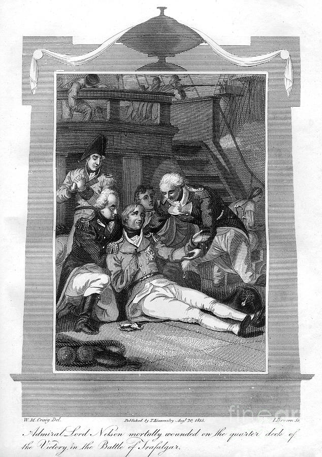 Admiral Nelson Lying Mortally Wounded Drawing by Print Collector