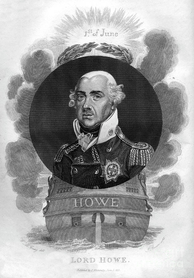 Admiral Richard Howe, 1st Earl Howe Drawing by Print Collector