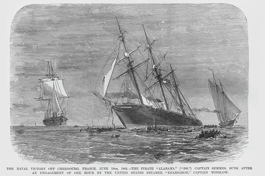 Admiral Semmes defeated in his Confederate Raider Alabama near ...