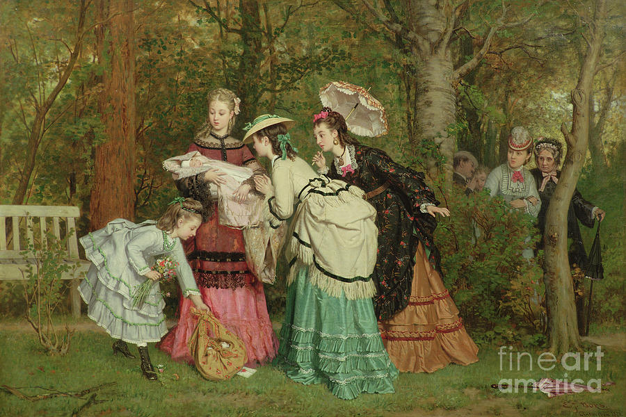 Admiring The Baby, Antwerp 1873 Painting by Evert Jan Boks