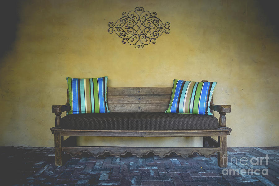 Adobe Home Bench Photograph by Edward Fielding