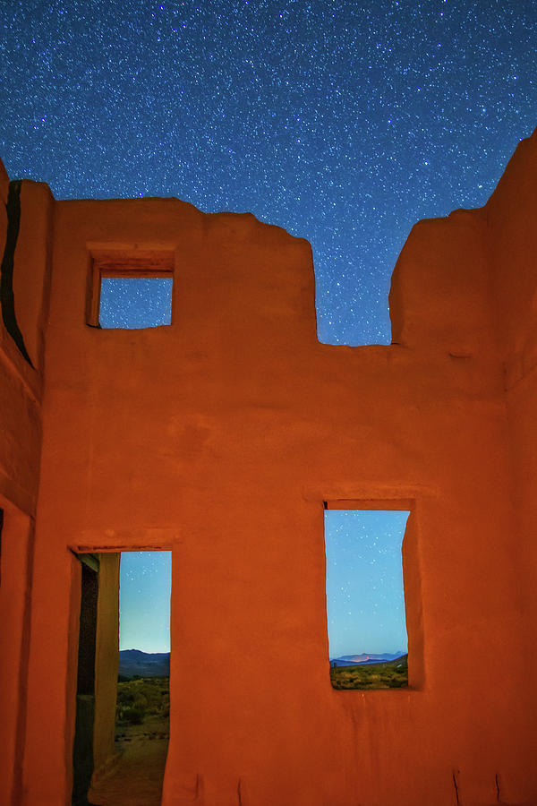 Mountain Photograph - Adobe Ruins at Night by Marc Crumpler