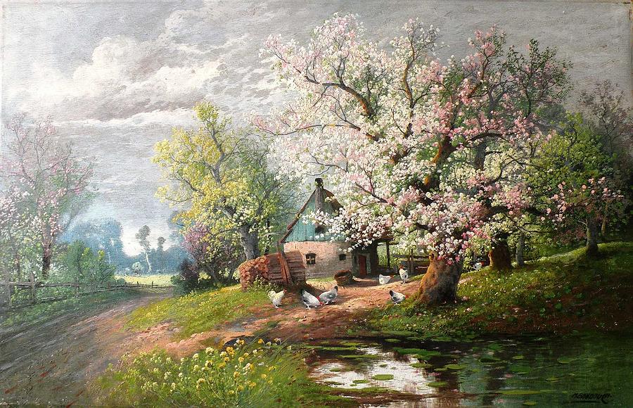 Adolf Kaufmann.  Spring Painting