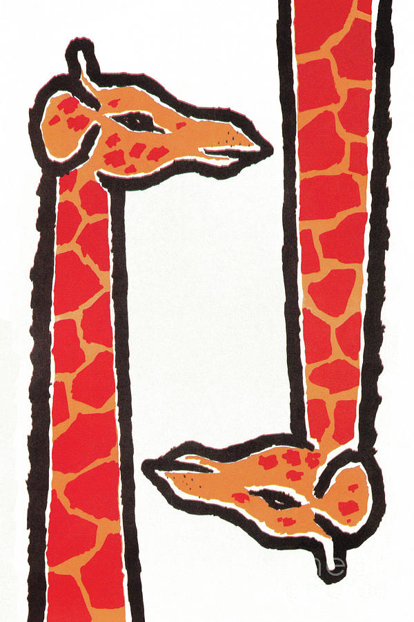 Adorable Giraffes Painting by Mindy Sommers